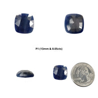 BLUE SILVER Sheen SAPPHIRE Gemstone Normal Cut : Natural Untreated Unheated Sapphire Cushion Oval Shape