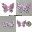 Sapphire Gemstone Carving : Natural Untreated Unheated Raspberry Pink Sapphire Hand Carved BUTTERFLY Pair
