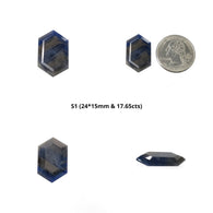 Sapphire Gemstone Normal Cut : Natural Untreated Unheated Blue Silver Sapphire Hexagon Uneven Shape