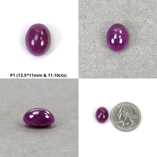 Purple Ruby Gemstone Cabochon : Natural Untreated Unheated Ruby Oval Shape