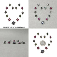 RUBY And MULTI SAPPHIRE Gemstone Connector : 925 Sterling Silver Natural Untreated Ruby Connector Cushion Briolette Checker Cut For Jewelry