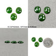 Chrome Diopside Gemstone Rose Cut : Natural Green Diopside Uneven Shape 3pcs Set
