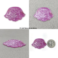 Raspberry Sheen SAPPHIRE Gemstone Carving : Natural Untreated Pink Sapphire Hand Carved Uneven Shape (With Video)