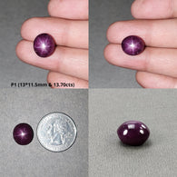 Star Ruby Gemstone Cabochon : Natural Untreated Unheated Red 6Ray Star Ruby Oval Shape