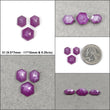 Sapphire Gemstone Step Cut : Natural Untreated Raspberry Pink Sheen Sapphire Hexagon Shape 3pcs Sets