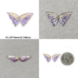 AMETRINE Gemstone Carving : Natural Untreated Unheated Purple Yellow Ametrine Hand Carved Butterfly Pair
