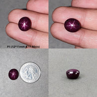 Star Ruby Gemstone Cabochon : Natural Untreated Unheated Red 6Ray Star Ruby Oval Shape