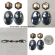 MULTI SAPPHIRE Gemstone Rose & Step Cut : Natural Untreated Unheated Sapphire Bi-Color Cushion Hexagon Oval Shape 4pcs
