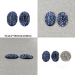 Sapphire Gemstone Carving : Natural Untreated Unheated Blue Sapphire Hand Carved Oval Shape Pair