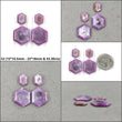 Sapphire Gemstone Flat Slices : Natural Untreated Rosemary Pink Sapphire Hexagon Shape 3pcs & 4pcs Sets
