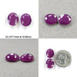 Ruby Gemstone Normal Cut : Natural Untreated Unheated Purple Ruby Oval Cushion Shape Pair & 3pcs