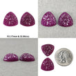 Ruby Gemstone Carving : Natural Untreated Unheated Red Ruby Hand Carved Round Cushion Triangle Shape Pairs