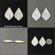 MOTHER OF PEARL Gemstone Carving : Natural Untreated White Mop Hand Carved Marquise Uneven Shapes Pairs