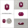 RUBY Gemstone Step Cut : Natural Glass Filled Red Ruby Hexagon Shape