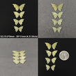 Opal Gemstone Carving : Natural Untreated Yellow Opal Hand Carved BUTTERFLY 4 pair Set