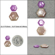 Sapphire Gemstone Normal & Step Cut : Natural Untreated Unheated Raspberry Pink And Orange Sapphire Hexagon Shape 2pcs Set