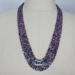 Natural Untreated MULTI SAPPHIRE Gemstone Faceted Shaded Rondelle Checker Cut Beads Necklace 18.2" - 20.2"