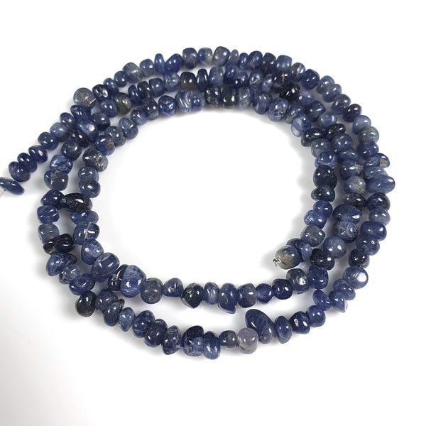 BLUE SAPPHIRE Gemstone Loose Beads : 120.00cts Natural Untreated Sapphire Gemstone 20" Nuggets Cabochon Beads 4mm - 7mm For Necklace