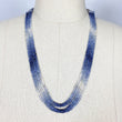 Natural SHADED FACETED SAPPHIRE Beads Loose Necklace : Untreated Unheated Genuine 3mm-4mm Sapphire Beads 18"-19.5" 5 Strands Wholesale lot