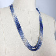 Natural SHADED FACETED SAPPHIRE Beads Loose Necklace : Untreated Unheated Genuine 3mm-4mm Sapphire Beads 18