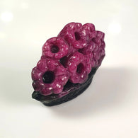 Red Green ZOISITE RUBY Gemstone Carving : 92.59cts Natural Untreated Unheated Ruby Hand Carved Flower Bouquet  27*38mm*13(h)