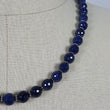 BLUE SAPPHIRE Gemstone NECKLACE : Natural Untreated Sapphire September Birthstone Round Shape 8mm Checker Cut 17" Beads Necklace