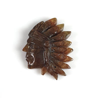 Golden Brown Chocolate SAPPHIRE Gemstone Carving : 23.50cts Natural Untreated Sapphire Hand Carved AMERICAN TRIBE 27*22mm