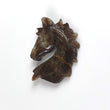 Golden Brown Chocolate SAPPHIRE Gemstone Carving : 24.00cts Natural Untreated Sapphire Hand Carved HORSE 30*24mm