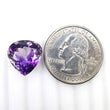 PURPLE RUTILE  AMETHYST Quartz Gemstone Normal Cut : 7.55cts Natural Untreated Amethyst Heart Shape 13mm (With Video)