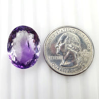 PURPLE RUTILE AMETHYST Quartz Gemstone Normal Cut : 16.00cts Natural Untreated Amethyst Oval Shape 15*19.5mm (With Video)