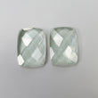 Green PRASIOLITE AMETHYST Gemstone Checker Cut : 10.00cts Natural Untreated Amethyst Cushion Shape Briolette 15*11mm Pair (With Video)