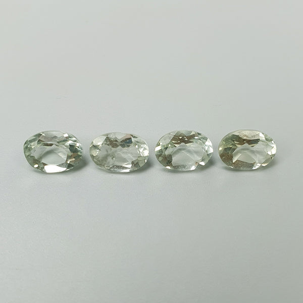 Green PRASIOLITE AMETHYST Gemstone Normal Cut : 2.50cts Natural Untreated Amethyst Oval Shape Briolette 7*5mm 4pcs (With Video)