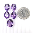 PURPLE RUTILE AMETHYST Quartz Gemstone Normal Cut : 29.30cts Natural Untreated Amethyst Oval Shape 14*10mm - 18*12mm 5pcs (With Video)