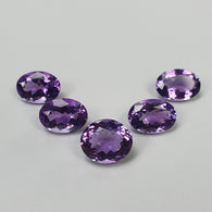 PURPLE RUTILE AMETHYST Quartz Gemstone Normal Cut : 29.30cts Natural Untreated Amethyst Oval Shape 14*10mm - 18*12mm 5pcs (With Video)