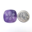 Purple AMETHYST Gemstone Carving : 39.50cts Natural Untreated Amethyst Hand Carved Cushion HONEYBEE 26mm*7(h) (WIth Video)