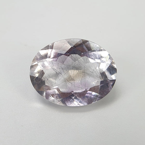 PURPLE RUTILE AMETHYST Quartz Gemstone Normal Cut : 7.95cts Natural Untreated Amethyst Oval Shape 12*16mm (With Video)