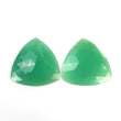 Green CHRYSOPRASE Gemstone Rose Cut : 36.40cts Natural Untreated Chrysoprase Triangle Shape 29mm Pair