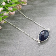BLUE SAPPHIRE Gemstone Necklace : 18