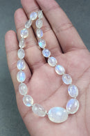 RAINBOW MOONSTONE Gemstone Loose Beads : 90.90cts Natural Untreated Moonstone Oval Plain Nuggets 8*6.5mm - 17*13mm 9