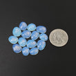 Synthetic OPALITE Gemstone Rose Cut : 48.95cts White Blue Opalite Uneven Shape 11.5*9.5mm  - 14*10mm 14pcs