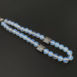 TURKISH ISLAMIC Tasbih Natural 925 Silver Blue Opalite Gemstone 8mm Round Cabochon Prayer 33 Beads Misbaha Sibha Masbaha