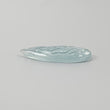 AQUAMARINE Gemstone Carving : 12.25cts Natural Untreated Milky Aqua Hand Carved Leaf 30*11.5mm