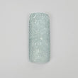 AQUAMARINE Gemstone Carving : 35.80cts Natural Untreated Blue Aquamarine Hand Carved Cushion Shape 37*16mm