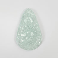 AQUAMARINE Gemstone Carving : 91.90cts Natural Untreated Blue Aquamarine Hand Carved Uneven Shape 56*32.5mm