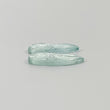 AQUAMARINE Gemstone Carving : 9.95cts Natural Untreated Blue Aquamarine Hand Carved Uneven Shape 20*10mm Pair