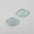 AQUAMARINE Gemstone Carving : 22.90cts Natural Untreated Blue Aquamarine Hand Carved Uneven Shape 23*15mm Pair