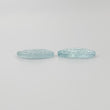AQUAMARINE Gemstone Carving : 22.90cts Natural Untreated Blue Aquamarine Hand Carved Uneven Shape 23*15mm Pair