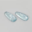 AQUAMARINE Gemstone Rose Cut : 20.60cts Natural Untreated Unheated Blue Aquamarine Uneven Shape 25*10.5mm Pair