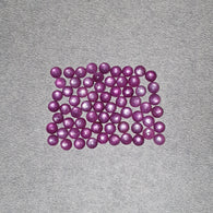 स्टार शीन रूबी रत्न कैबोचोन: 30.40cts प्राकृतिक अनुपचारित रूबी गोल आकार कैबोचोन 4mm 66pcs