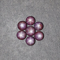 स्टार नीलम रत्न कैबोचोन: 38.35cts प्राकृतिक अनुपचारित रास्पबेरी गुलाबी नीलम गोल आकार कैबोचोन 6.5 मिमी - 8 मिमी 14 पीस सेट